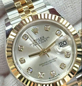 Rolex Datejust Two Tone Silver Diamond Dial